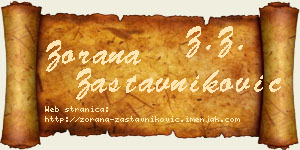 Zorana Zastavniković vizit kartica